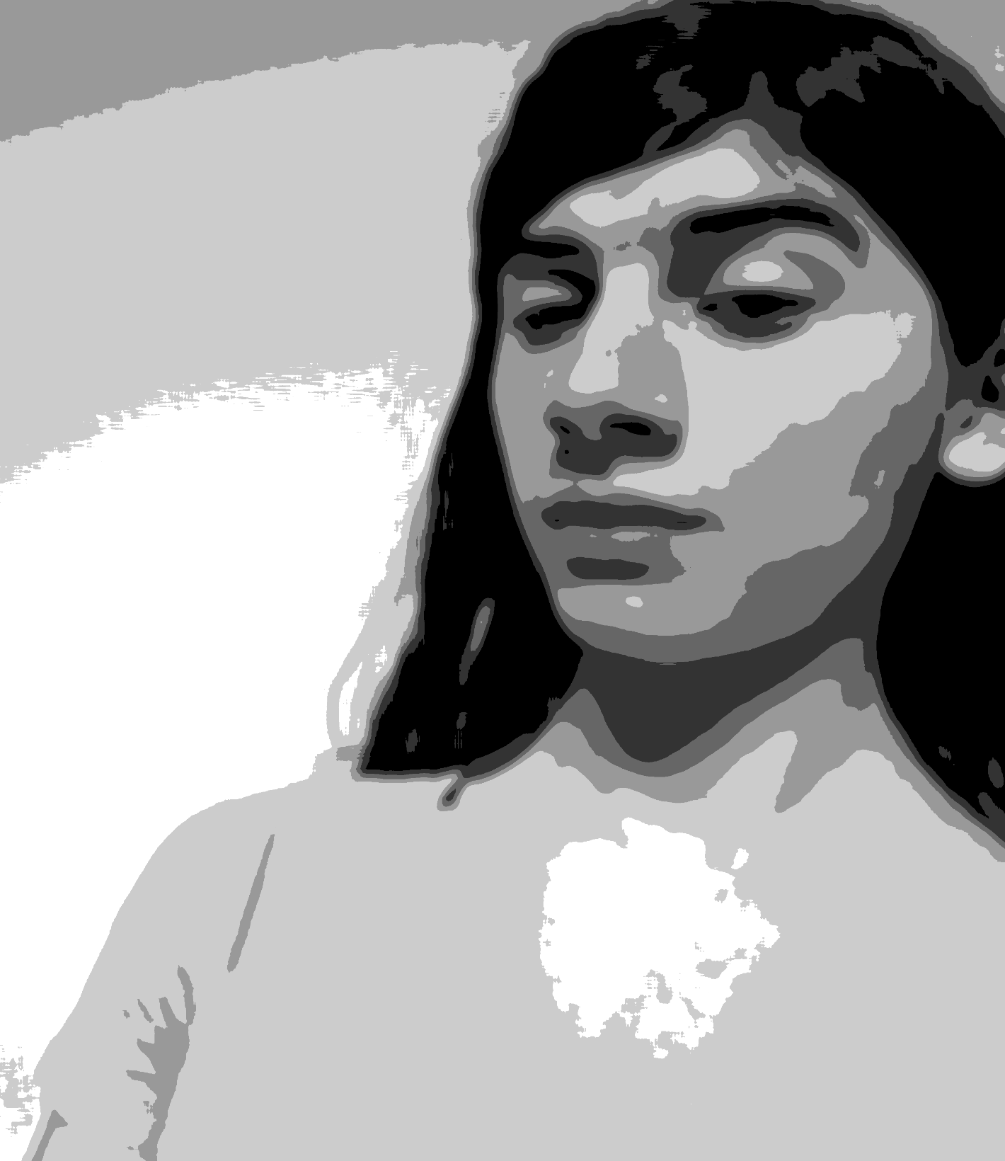 Posterized greyscale, but feeling clustered